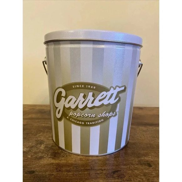 Garrett Popcorn 7" Tin - Chicago Tradition Since 1949 - Collectible Empty Tin - Picture 1 of 8